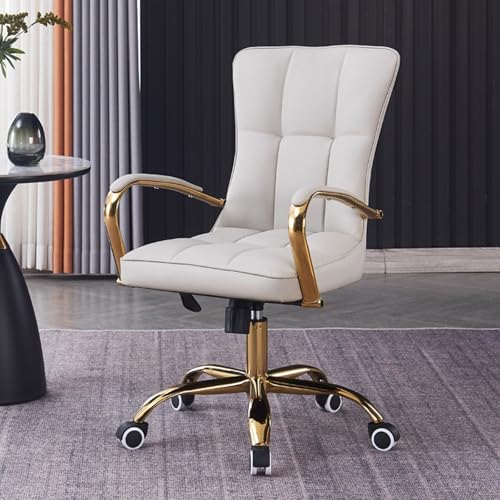 SBCGFY Home-Office-Stuhl, Schreibtischstühle mit mittlerer Rückenlehne, Rollstühle mit Rädern, Computerstuhl mit Armlehne, Home Executive Office Chair,B(C) von SBCGFY