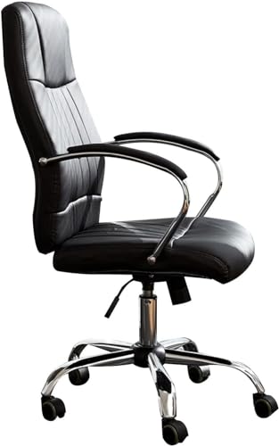 SBCGFY Leder-Drehstuhl Büro, Chefsessel Schreibtischstuhl mit Armlehnen, Höhenverstellbar/Neigung, 360-Grad-Drehhocker, von SBCGFY