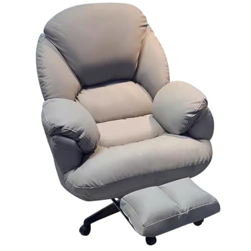 SBCGFY Lift Chair Recliners Gaming Chair Study Chair Ergonomische Bürostühle Lazy Sofa für Schlafzimmer, Home Office Schreibtischstühle Rückenlehne Verstellb(Grau mit Fußstütze) von SBCGFY
