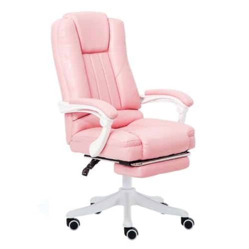 SBCGFY Moderner Drehstuhl für Zuhause, Chefsessel mit hoher Rückenlehne, bequemer Computer-Gaming-Stuhl für Live-Streaming im Arbeitszimmer(Rosa) von SBCGFY