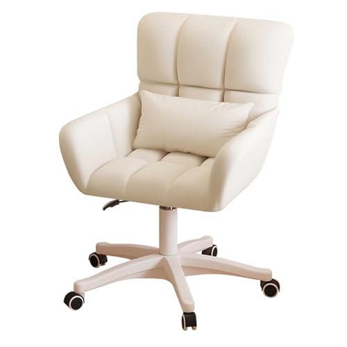 SBCGFY Moderner Home-Office-Stuhl, rosa Samtstoff und Leder gepolsterter Drehstuhl mit Kissen, Einstellbarer Höhe und ergonomischem Design, für Home Office, (A) von SBCGFY