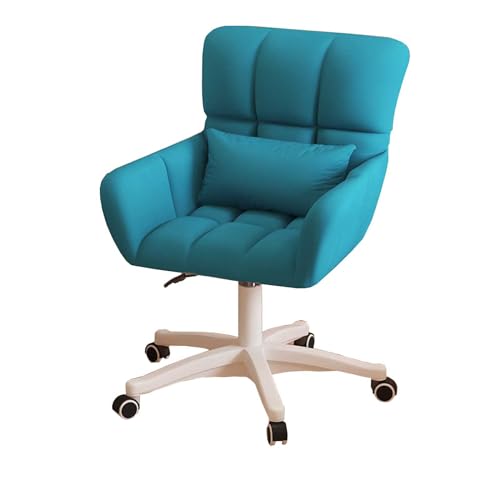 SBCGFY Moderner Home-Office-Stuhl, rosa Samtstoff und Leder gepolsterter Drehstuhl mit Kissen, Einstellbarer Höhe und ergonomischem Design, für Home Office, (E) von SBCGFY