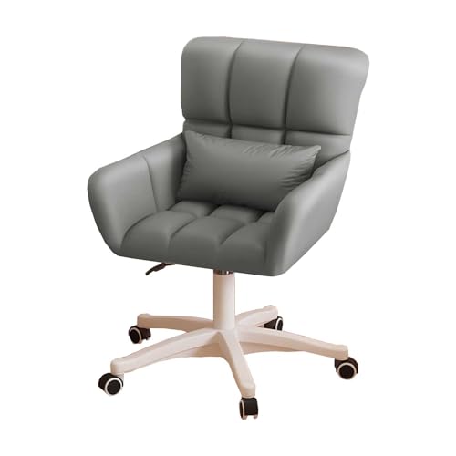 SBCGFY Moderner Home-Office-Stuhl, rosa Samtstoff und Leder gepolsterter Drehstuhl mit Kissen, Einstellbarer Höhe und ergonomischem Design, für Home Office, (H) von SBCGFY