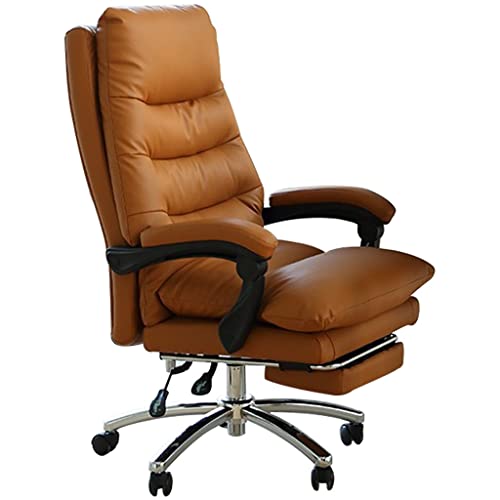 SBCGFY Robuster Chefsessel mit 360° drehbaren Armlehnen und verschleißfestem Mikrofaserleder. Bürostuhl in kommerzieller Qualität für Konferenzräume. Ergon(Orangefarbener Stuhl 65 x 112 x 120 cm) von SBCGFY