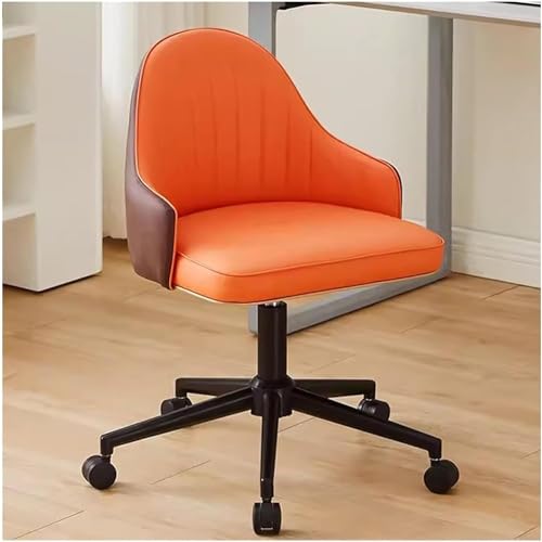 SBCGFY Schreibtischstuhl aus Kunstleder, Drehsessel, Bürostuhl mit schwarzem Rahmen, höhenverstellbarer Computer-Arbeitsstuhl, Rollstuhl(Orange Größe) von SBCGFY