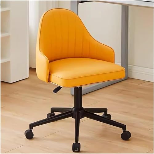 SBCGFY Schreibtischstuhl aus Kunstleder, Drehsessel mit schwarzem Rahmen, höhenverstellbarer Computer-Arbeitsstuhl, rollbar, Größe, Orange(Größe A) von SBCGFY