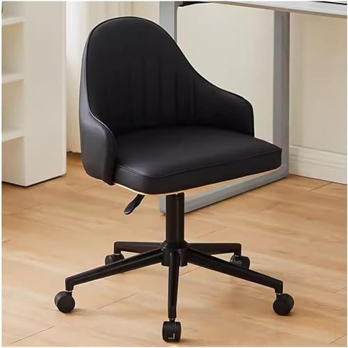 SBCGFY Schreibtischstuhl aus Kunstleder, Drehsessel mit schwarzem Rahmen, höhenverstellbarer Computer-Arbeitsstuhl, rollbar, Größe, Orange(Schwarze Größe) von SBCGFY