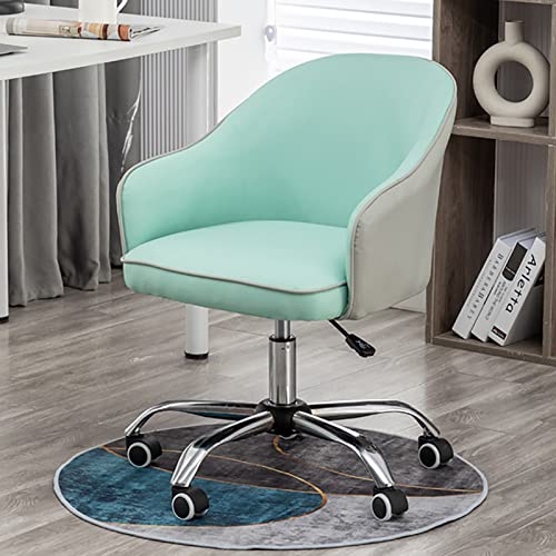 SBCGFY Schreibtischstuhl aus Pu-Leder für das Homeoffice, moderner Arbeitsstuhl mit Rollen und Armlehne, höhenverstellbarer, drehbarer Computerstuhl, ergonom(Grün 53x40 50cm(21x16 20inc) von SBCGFY