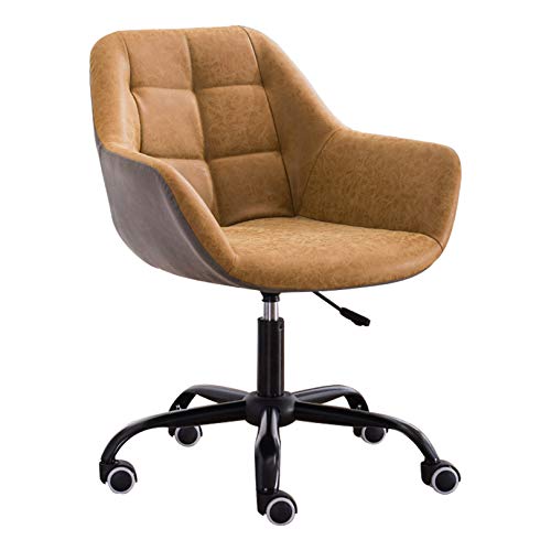 SBCGFY Schreibtischstuhl für das Homeoffice, Drehbarer Schreibtischstuhl, ergonomischer Drehstuhl, Arbeitsstuhl aus Kunstleder mit Armlehne, Schreibtischstuh(Hellbraun) von SBCGFY