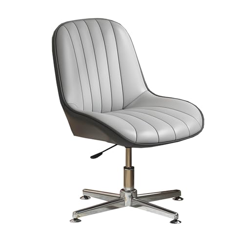 SBCGFY Schreibtischstuhl mit mittlerer Rückenlehne, Bürostuhl ohne Armlehnen, ergonomischer Computerstuhl, gepolsterter, bequemer, moderner Schminkstuhl mit (E) von SBCGFY