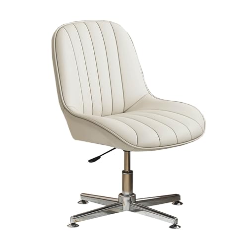 SBCGFY Schreibtischstuhl mit mittlerer Rückenlehne, Bürostuhl ohne Armlehnen, ergonomischer Computerstuhl, gepolsterter, bequemer, moderner Schminkstuhl mit (M) von SBCGFY