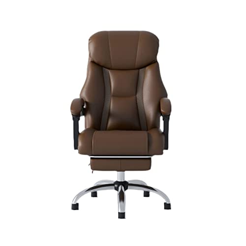 SBCGFY Stuhl Chefsessel Bürostühle Home Office Schreibtischstühle Drehstühle Leder Verstellbarer Computerstuhl mit Fußstütze von SBCGFY