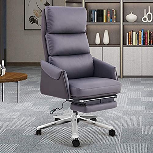 SBCGFY Stuhl Haushaltsleder-Chefstuhl, Liegender Computerstuhl mit Armlehnen, Bequemer Schreibtisch und Stuhl fürs Business-Büro, Bürostuhl Drehstuhlsitz mit Rädern, Liegen, Multifunktionsstuhl A/ von SBCGFY