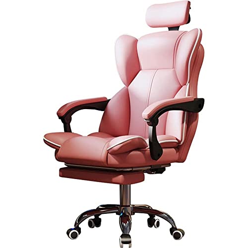 SBCGFY Verstellbare Rückenlehne, Executive-Computer-Schreibtischstuhl, Liegestuhl, Bürostuhl mit Fußstütze, bequemer, robuster Dreh-Gaming-Stuhl für das Home(Rosa) von SBCGFY