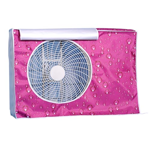 AC Abdeckung für Außeneinheit, Universelle Fenster Klimaanlagenabdeckung, Wasserdichter Sonnenschutz Außenschutz für Klimaanlagen mit Lüftungsnetz(Pink,80x29x55cm) von SBCWH