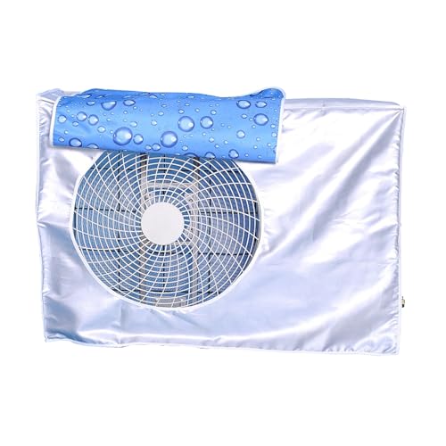 AC Abdeckung für Außeneinheit, Universelle Fenster Klimaanlagenabdeckung, Wasserdichter Sonnenschutz Außenschutz für Klimaanlagen mit Lüftungsnetz(Silver,94x34x70cm) von SBCWH