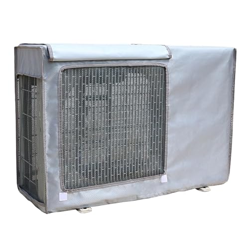 Abdeckung für Klimaanlagen im Außenbereich, 600D Oxford-Stoff, Klimaanlagen Abdeckungen, Wärmepumpen HVAC Kondensationsschutz mit Lüftungsgitter, Wasserdicht(Gray,100x43x80cm) von SBCWH