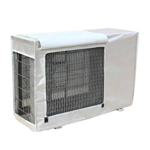 Abdeckung für Klimaanlagen im Außenbereich, 600D Oxford-Stoff, Klimaanlagen Abdeckungen, Wärmepumpen HVAC Kondensationsschutz mit Lüftungsgitter, Wasserdicht(White,100x43x80cm) von SBCWH