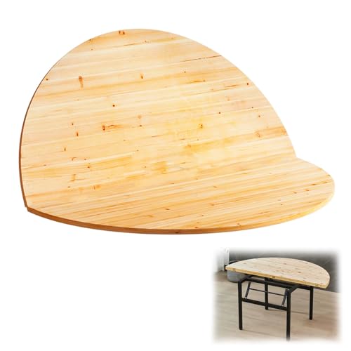 SBCWH Klappbare Tischplattenverlängerung mit 140/150 cm Durchmesser, nur Runde Holztischplatten, Ersatz für die Schreibtischplatte für Bankette, Küchen, Esszimmer, Keine Beine(140cm/55in) von SBCWH