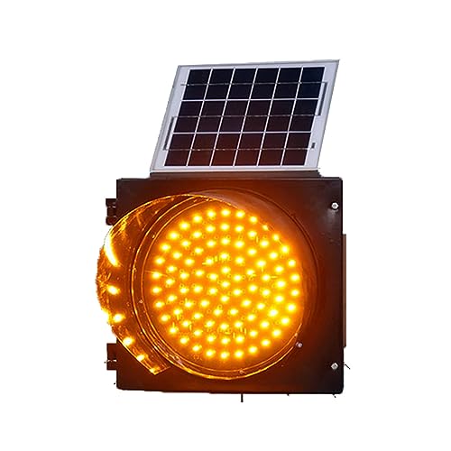 Solar Verkehrssignale, Schilder, Lichter, 300mm/400mm, Gelbes Blinklicht, industrielle Verkehrsampel mit Solarpanel, IP65 wasserdicht, für Kreuzungen, Kurven, Brücken (Size : 300mm/8in) von SBCWH