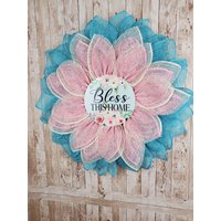 Bless This Home Blumenkranz | Wohndeko Kranz Haustür Dekor von SBHDecor