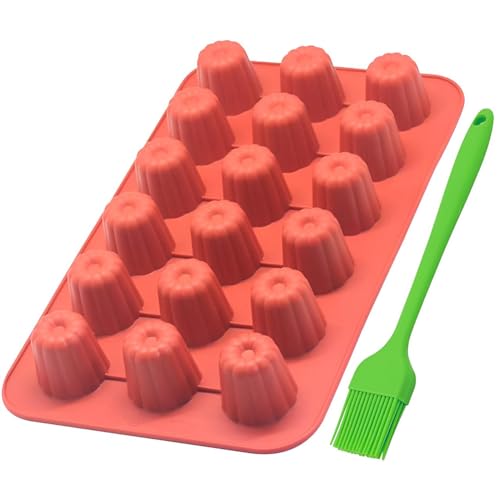18 Cavity Nicht-Stick Cannele Muffin Backformen Mit einem Pinsel,Canele Backform Silikon,Mini Cake Tins for Baking Cannele Mould,DIY handgefertigte Formen für Kekse,Schokolade,Süßigkeiten,Pudding 18 Cavity Nicht-Stick Cannele Muffin Backformen Mit einem Pinsel,Canele Backform Silikon,Mini Cake Tins for Baking Cannele Mould,DIY handgefertigte Formen für Kekse,Schokolade,Süßigkeiten,Pudding von SBJJGQIS