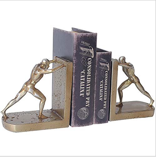 Buchstützen, Retro Kreative Buchstützen Studie Weinschrank Büro Dekorationen Ornamente Sport Menschen Push Buchständer Bücher Bibliothek von SBJKLYRN