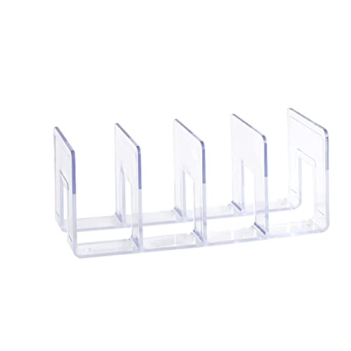 Buchstützen, Transparentes Bücherregal aus Acryl, Retro, mit Vier Gittern, Buchstützenteiler, Buch-Organizer-Halter for die Bibliothek, das Homeoffice, Schulbibliothek(Clear) von SBJKLYRN