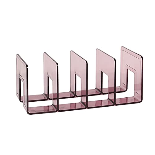 Buchstützen, Transparentes Bücherregal aus Acryl, Retro, mit Vier Gittern, Buchstützenteiler, Buch-Organizer-Halter for die Bibliothek, das Homeoffice, Schulbibliothek(Rose) von SBJKLYRN