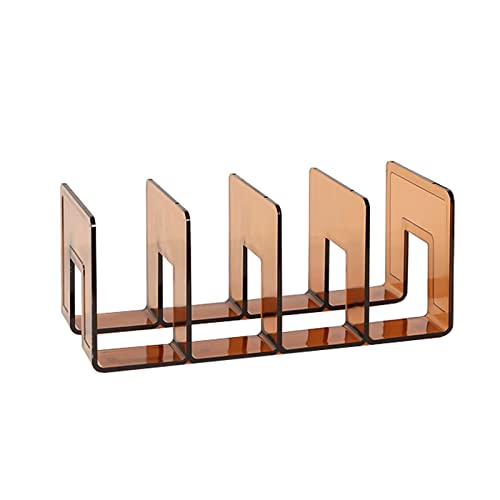 Buchstützen, Transparentes Bücherregal aus Acryl, Retro, mit Vier Gittern, Buchstützenteiler, Buch-Organizer-Halter for die Bibliothek, das Homeoffice, Schulbibliothek(Yellow) von SBJKLYRN