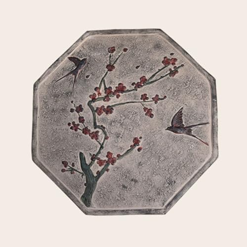Garten-Trittstein, Pflastersteine aus Kunstharz mit Blumenmuster for Blumenbeete, Gehwege, Teichbereiche, dekoratives Dekor for die Landschaftsgestaltung im Innen- und Außenbereich(Plum Blossom,2PCS Garten-Trittstein, Pflastersteine aus Kunstharz mit Blumenmuster for Blumenbeete, Gehwege, Teichbereiche, dekoratives Dekor for die Landschaftsgestaltung im Innen- und Außenbereich(Plum Blossom,2PCS von SBJKLYRN