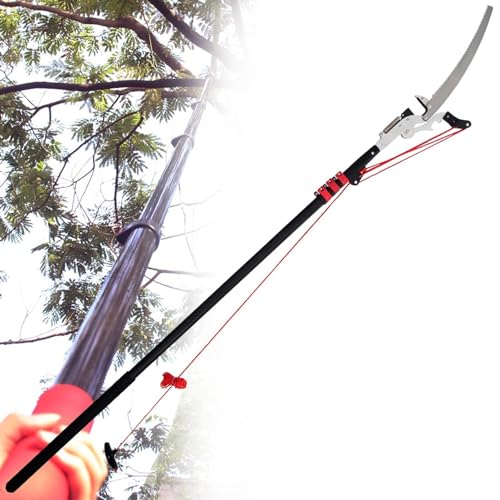 Hochentaster， Teleskop-Baumschere, Hochentaster, ausziehbare Baumsäge mit großer Reichweite, Baumschere for Beschneiden und Trimmen von Ästen und Blättern(24ft) von SBJKLYRN