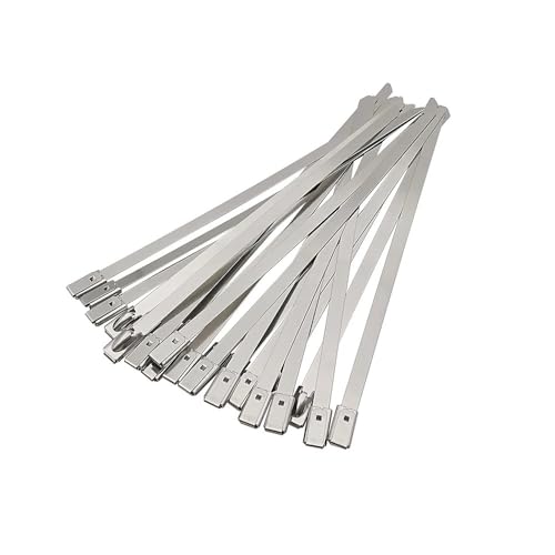 Metallkabelbinder， Ca 10/20 Stück 4,6 mm selbstsichernde Edelstahl-Mehrzweck-Metall-Auspuff-Dichtungsbinder 100-400 10(10Pcs,200mm) von SBJKLYRN
