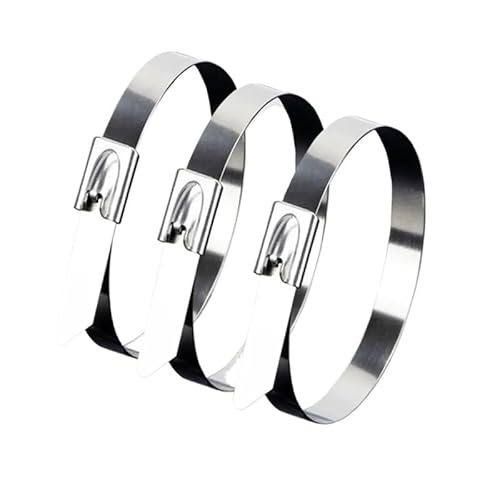 Metallkabelbinder， Ca Metall Edelstahl-Kabelbinder, Metallflansch, Metalldraht, Befestigungsgurt, Frachtgurt(10pcs,19mmx100mm) von SBJKLYRN