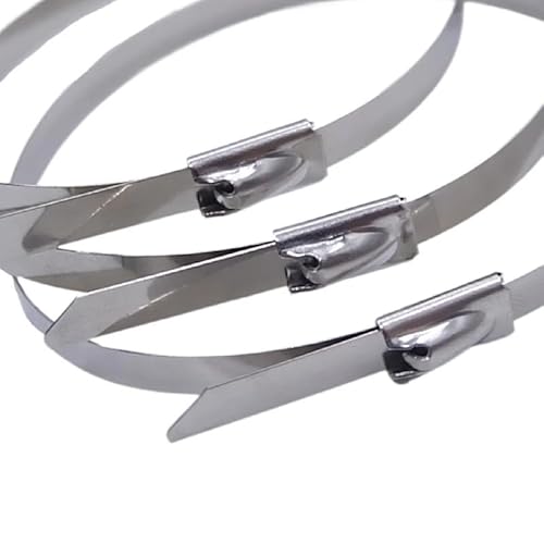 Metallkabelbinder， Ca. 10/30 Stück wiederverwendbarer selbstdichtender Befestigungsring aus Edelstahl, Kabelbinder, Mehrzweck-Kabelorganizer Metall, 30(30pcs,4.6mm*500) von SBJKLYRN
