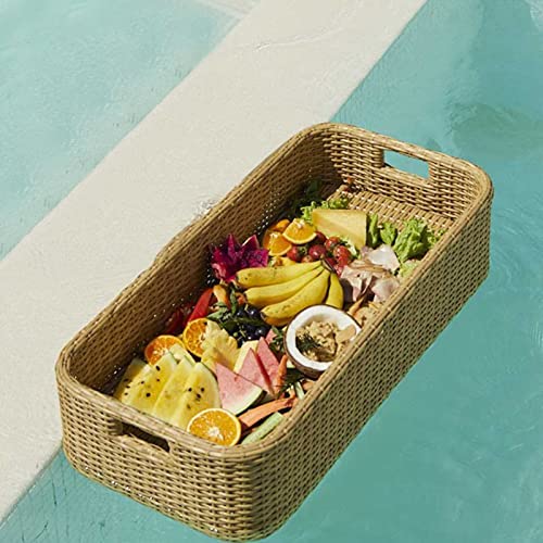 Palette， Frühstückstablett auf dem Wasser mit Griffen – Schwimmbecken-Schwimmhilfe for Erwachsene for Sandbänke, Spas, Bäder und Partys(Yellow,Standard) von SBJKLYRN