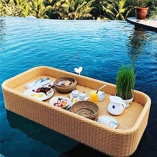 Palette， Schwimmbecken-Schwimmhilfen for Erwachsene for Spas, Bäder und Partys | Schwimmendes Tablett for den Pool for Servieren von Getränken, Brunch, Essen auf dem(Apricot) von SBJKLYRN