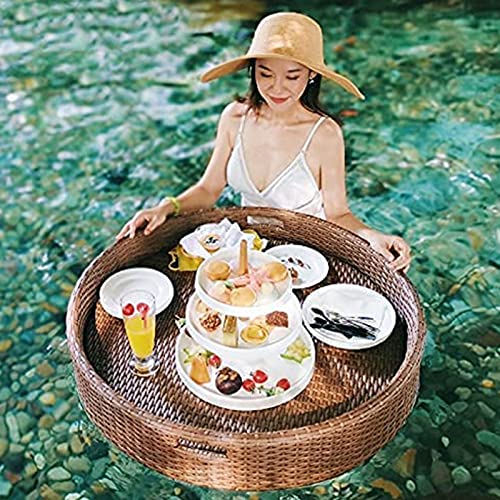 Palette， Schwimmendes Deluxe-Tablett for den Pool, stilvolles Rattan-Tablett auf dem Wasser, kreative schwimmende Bar und Tisch for Pool, Spas, Strände(Coffee) von SBJKLYRN