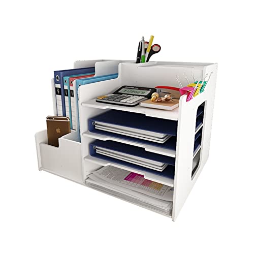 SBJKLYRN Dokumentenbox， Aktenablage-Rack Büro Großraum-Ordner-Aufbewahrungsbox Organisieren Kreative Aktenbox Aufbewahrungsbox Desktop-Aktenbox Schreibtisch von SBJKLYRN