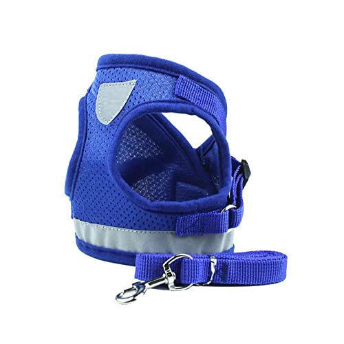 SBJKLYRN Hundegeschirr， Leinenset Blaues Hundegeschirr aus Nylon, reflektierendes for kleine Haustiere, Welpen und Katzen, Weste, Geschirre for mittelgroße Hunde, XS(XS) von SBJKLYRN