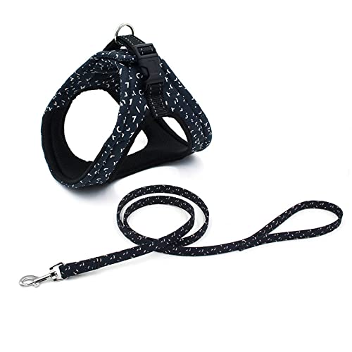 SBJKLYRN Hundegeschirr， Und Blei Haustier Hund Harness for Kleine Mittelgroße Hunde Atmungsaktive Welpen Katze Geschirre Leine Set Haustiere Zubehör DS(A,M) von SBJKLYRN