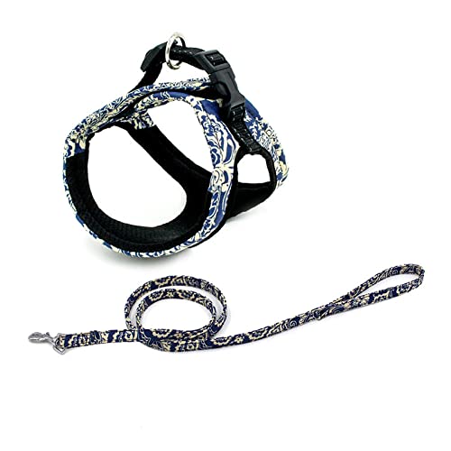 SBJKLYRN Hundegeschirr， Und Blei Haustier Hund Harness for Kleine Mittelgroße Hunde Atmungsaktive Welpen Katze Geschirre Leine Set Haustiere Zubehör DS(B,L) von SBJKLYRN