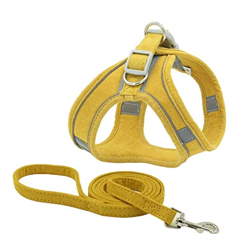 SBJKLYRN Hundegeschirr， Und Leine Reflektierende Hundekatzengeschirre Weste Haustier Hund Nylon Geschirr Set Rot Xs(Yellow,XL) von SBJKLYRN