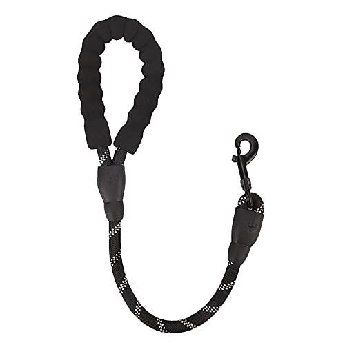 SBJKLYRN Hundeleine， Kurze Hundeleinen, Starke Haustierleine, kurzes reflektierendes rundes Seil for Hundeführer, Haustierhalsband, Kurze Hundeleine, Pink(Black) von SBJKLYRN