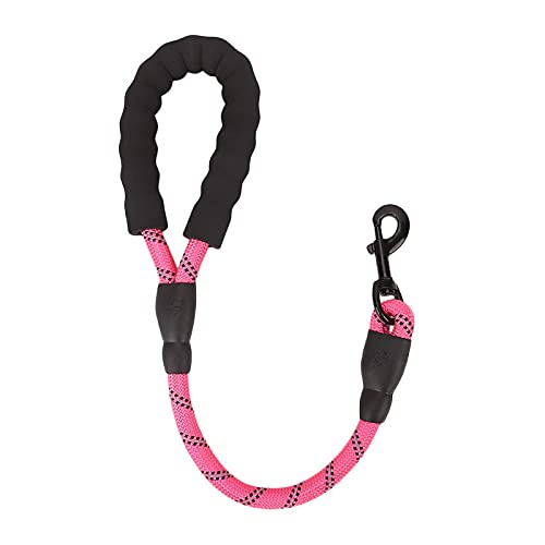 SBJKLYRN Hundeleine， Kurze Hundeleinen, Starke rosa Haustierleine, kurzes reflektierendes rundes Seil for Hundeführer, Haustierhalsband, Kurze Hundeleine von SBJKLYRN