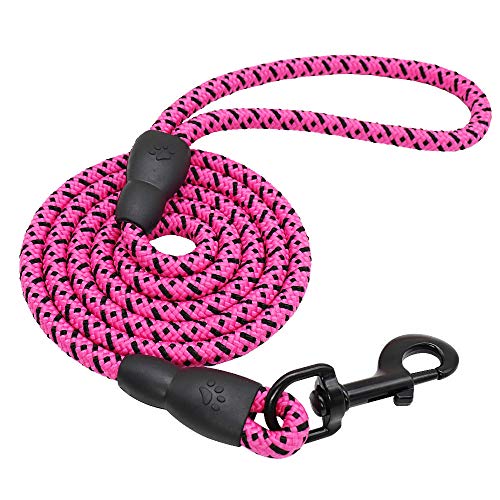 SBJKLYRN Hundeleine， Robuste Hundeleine, langlebige, runde Leinen aus Nylon, rutschfeste Leine for Spazierengehen mit Haustieren, for kleine und mittelgroße Hunde Katzen, Rot(Pink) von SBJKLYRN
