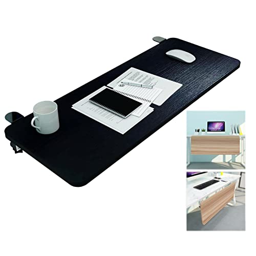SBJKLYRN Tastaturfach， 90 ° Faltbare Tastaturablage aus Holz, mit K-Halterung, ergonomische Tischarm-Ellenbogenstütze for das Büro(Black,55x25cm(22x10Inch)) von SBJKLYRN
