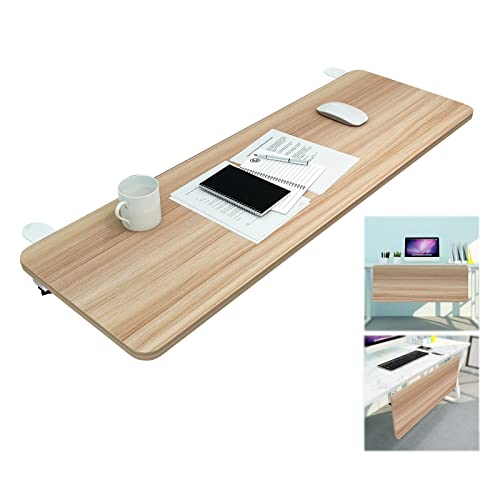 SBJKLYRN Tastaturfach， 90 ° Faltbare Tastaturablage aus Holz, mit K-Halterung, ergonomische Tischarm-Ellenbogenstütze for das Büro(Oak,75x25cm(30x10Inch)) von SBJKLYRN