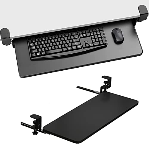 SBJKLYRN Tastaturfach， Ausziehbare Tastaturplattform unter dem Schreibtisch, passend for Tastaturen und Mäuse in voller Größe, ergonomische Schreibtischverlängerung(White,750 * 250 mm/30 * 10 Inch) von SBJKLYRN
