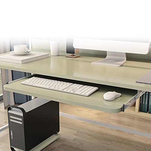 SBJKLYRN Tastaturfach， Ausziehbarer Schreibtisch-Tastaturauszug fürs Büro mit Höhenverstellung, Ablage for Tastatur und Maus/ausziehbare Tastaturhalterung(C Maple,60 * 27 cm(24 * 11 Inch)) von SBJKLYRN